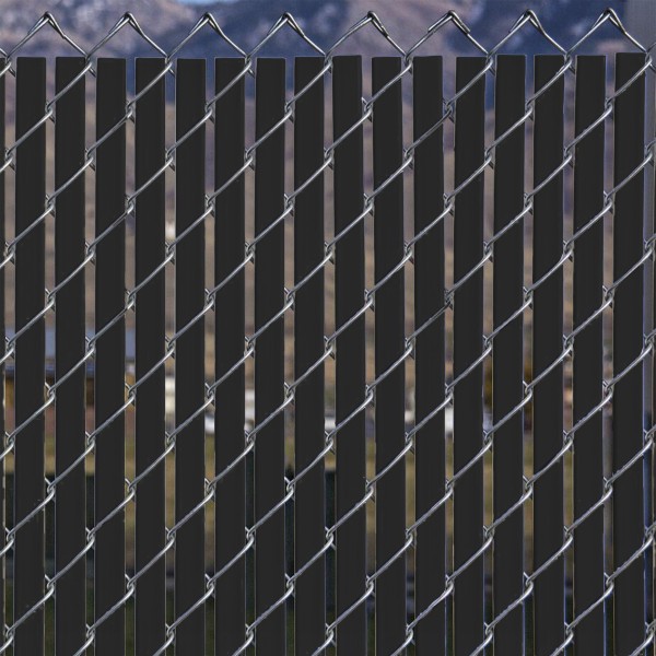 PDS 4' Chain Link Fence Bottom Locking Privacy Slats (Black, 2 Inch)