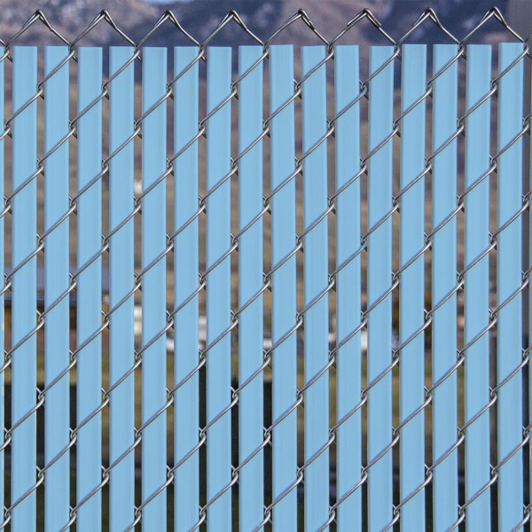 PDS 3' Chain Link Fence Bottom Locking Privacy Slats (Light Blue, 2 1/4 Inch)