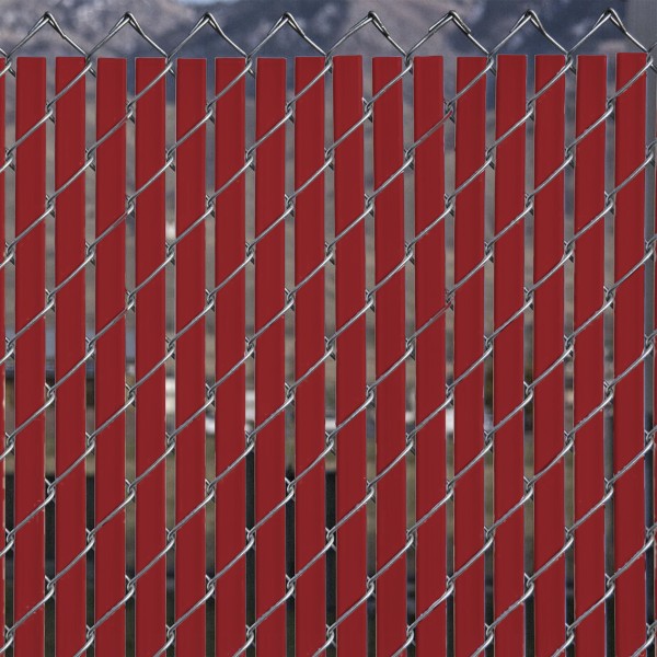 PDS 8' Chain Link Fence Bottom Locking Privacy Slats (Redwood, 2 Inch)