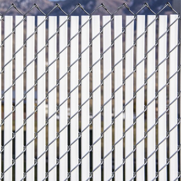 PDS 6' Chain Link Fence Bottom Locking Privacy Slats (White, 2 Inch)