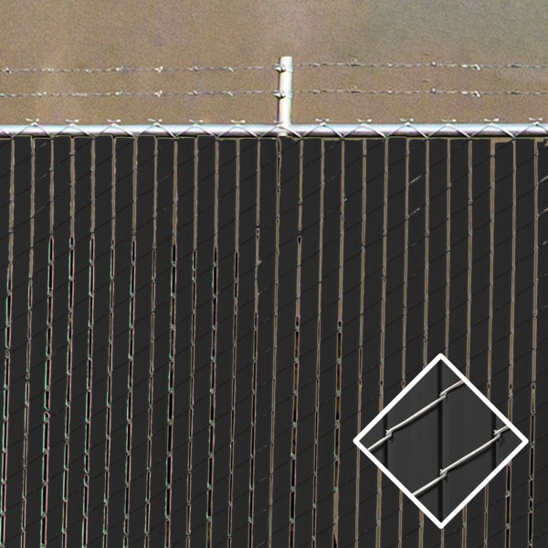 PDS 10' Chain Link Fence Industrial Privacy Slats (Black)