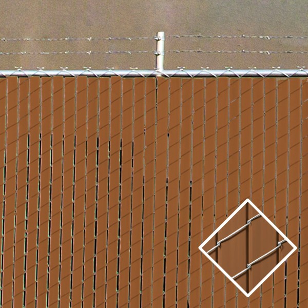 PDS 6' Chain Link Fence Industrial Privacy Slats (Brown)