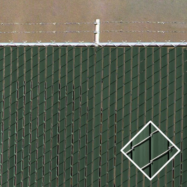 PDS 8' Chain Link Fence Industrial Privacy Slats (Green)