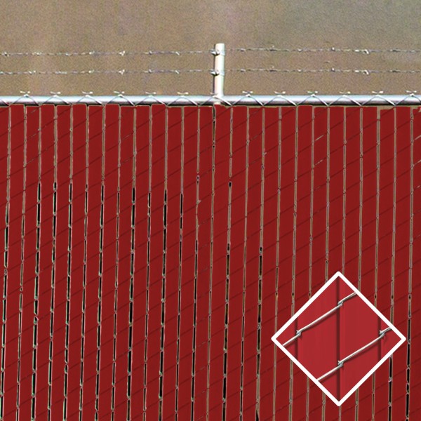 PDS 7' Chain Link Fence Industrial Privacy Slats (Redwood)