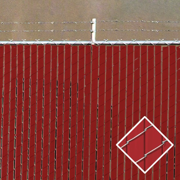 PDS 12' Chain Link Fence Industrial Privacy Slats (Redwood)
