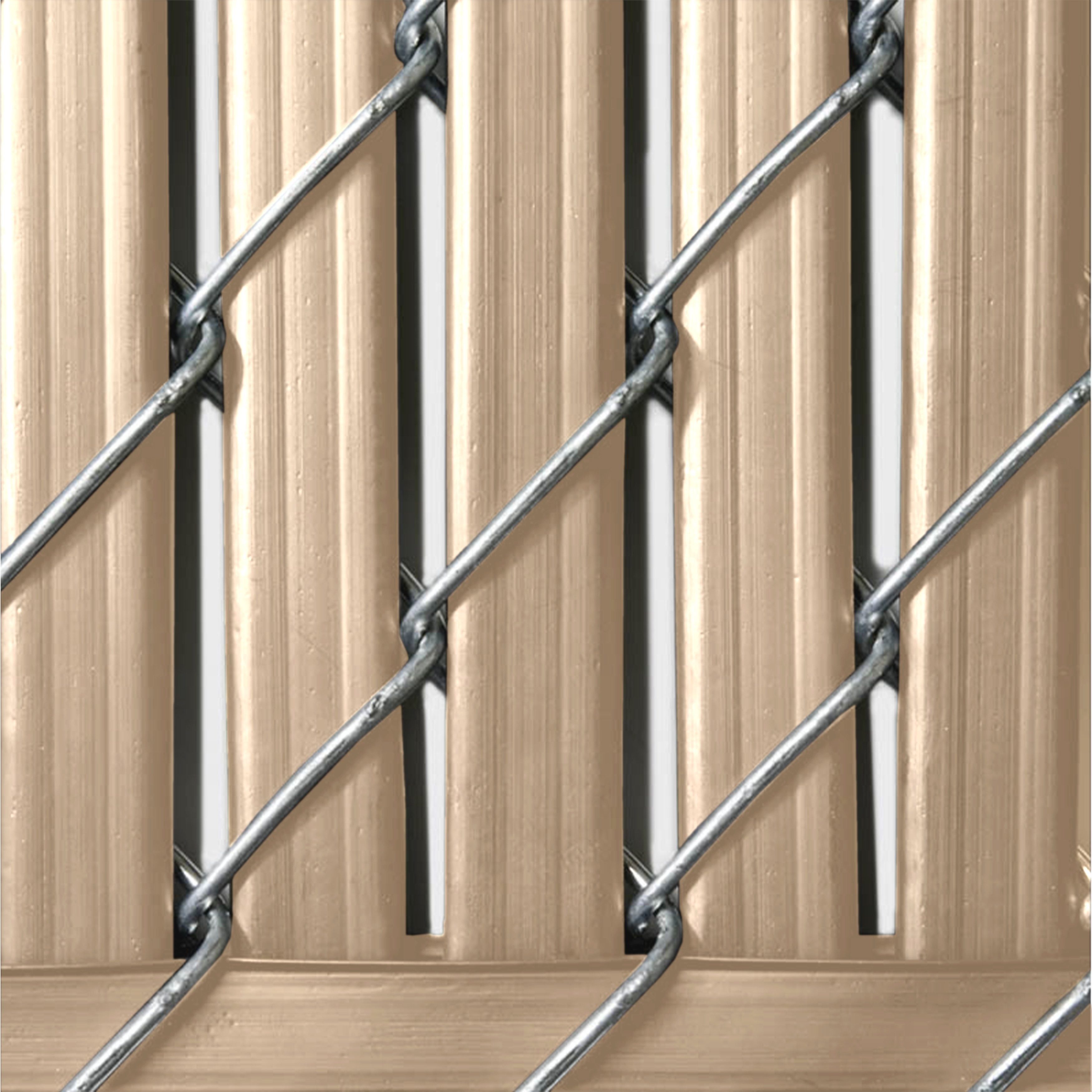 PDS 4' Chain Link Fence Bottom Locking Privacy Slats (Beige