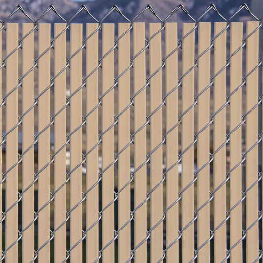 PDS 10' Chain Link Fence Bottom Locking Privacy Slats (Beige, 1-3/4 Inch)