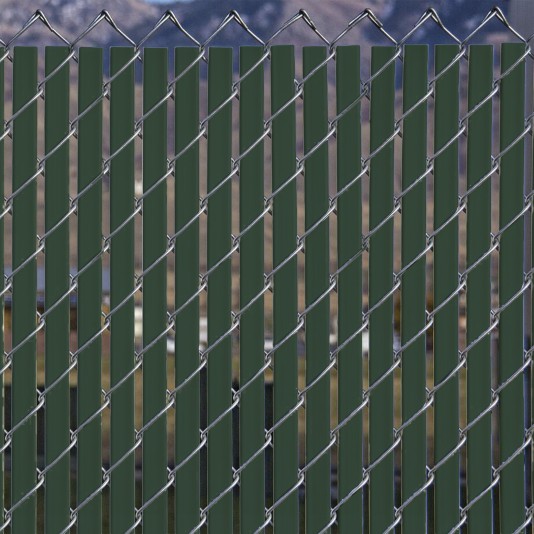 PDS 4' Chain Link Fence Bottom Locking Privacy Slats (Green, 2 Inch)