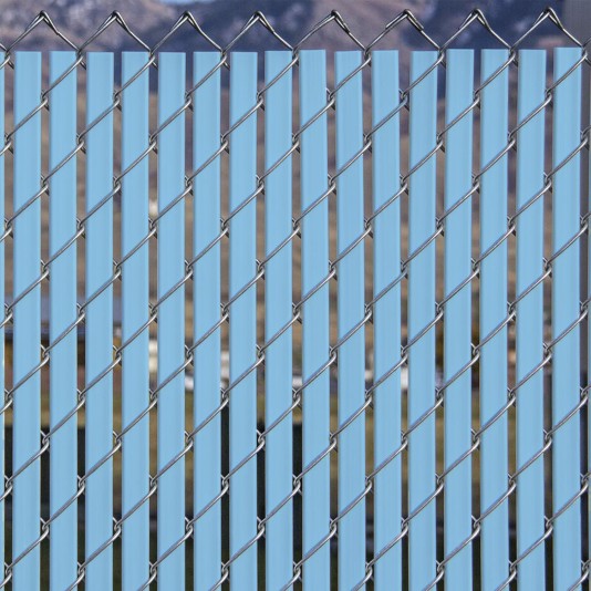 PDS 8' Chain Link Fence Bottom Locking Privacy Slats (Light Blue, 2 Inch)