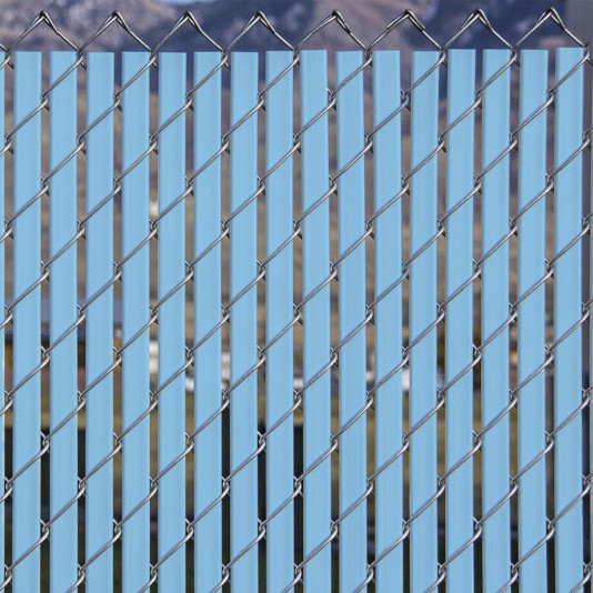 PDS 4' Chain Link Fence Bottom Locking Privacy Slats (Light Blue, 2 1/4 Inch)