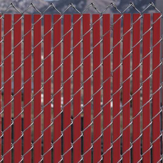 PDS 8' Chain Link Fence Bottom Locking Privacy Slats (Redwood, 2 Inch)