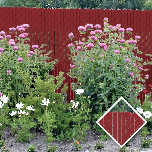 PDS 12' Chain Link Fence Feather Lock Privacy Slats (Redwood, 2 Inch)