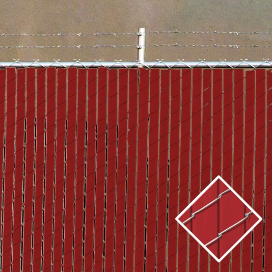 PDS 12' Chain Link Fence Industrial Privacy Slats (Redwood)