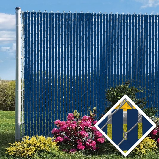 PDS 3.5' Chain Link Fence Top Locking Privacy Slats (Royal Blue, 2 Inch)