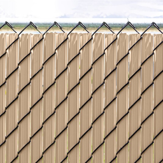 Ultimate Slat 3' High Privacy Slats for Chain Link Fence (Beige)
