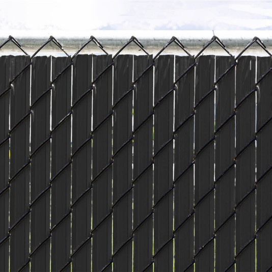 Ultimate Slat 8' High Privacy Slats for Chain Link Fence (Black, 2 1/4 Inch)
