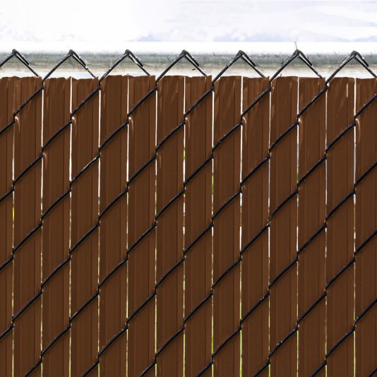 Ultimate Slat 3' High Privacy Slats for Chain Link Fence (Dark Brown)