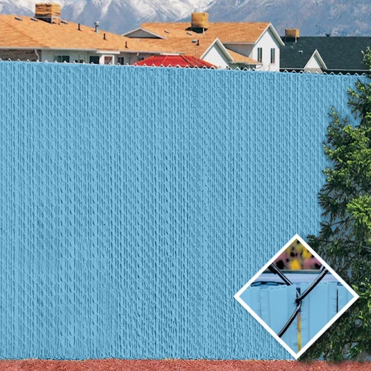 PDS 4' Chain Link Fence Winged Slat Privacy Slats (Light Blue)