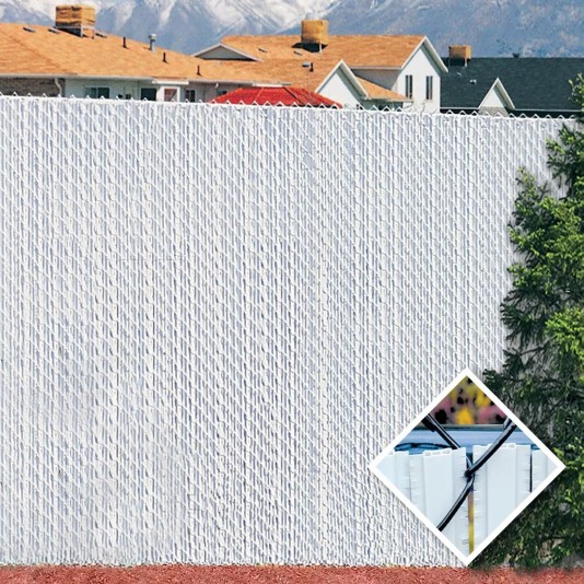 PDS 4' Chain Link Fence Winged Slat Privacy Slats (White)
