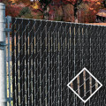 Pexco 8' Bottom Locking Vinyl Privacy Slat for 1 3/4" Chain Link Mesh Fence | 75% Privacy 10' Linear Coverage | Black